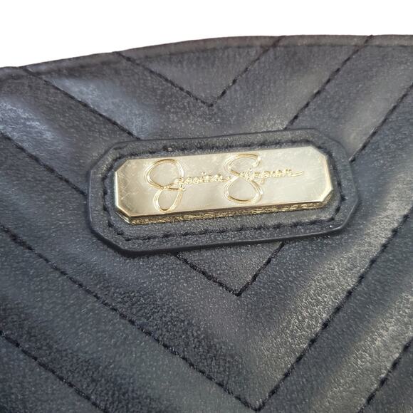 Jessica Simpson Black Quilted Crossbody Purse with Gold Chain Hardware Bag - Picture 3 of 13